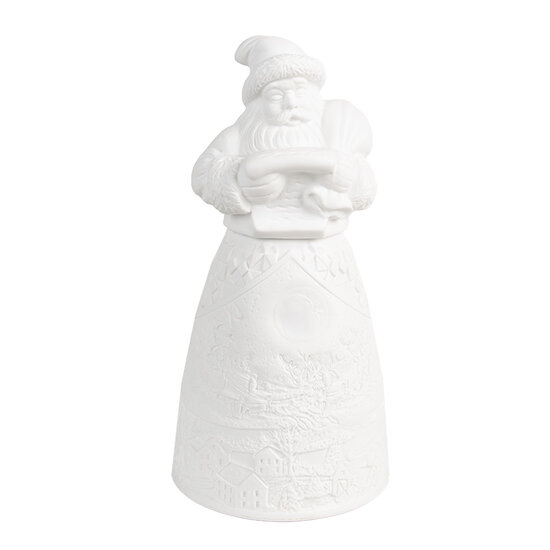 Clayre & Eef | Kerstdecoratie Kerstman met LED Wit ø 9x19 cm / 3xAAA | 6CE1748