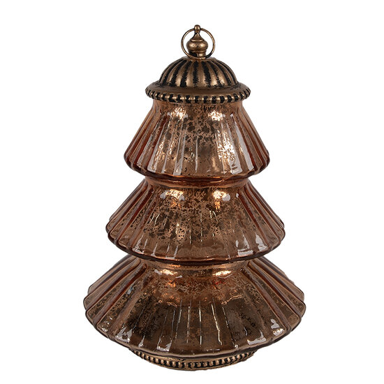 Clayre & Eef | Kerstdecoratie Kerstboom met LED Koperkleurig ø 16x22 cm / 2xAAA | 6GL4574KO