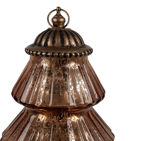 Clayre & Eef | Kerstdecoratie Kerstboom met LED Koperkleurig ø 16x22 cm / 2xAAA | 6GL4574KO