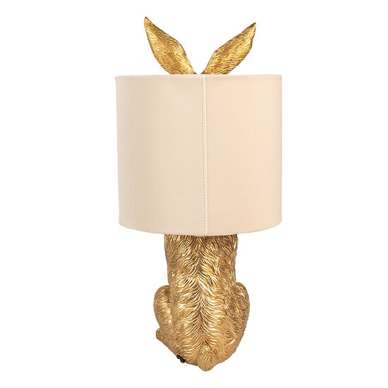 Clayre & Eef | Tafellamp Konijn Goudkleurig Beige ø 20x43 cm E27/max 1x60W | 6LMC0099GOVBE