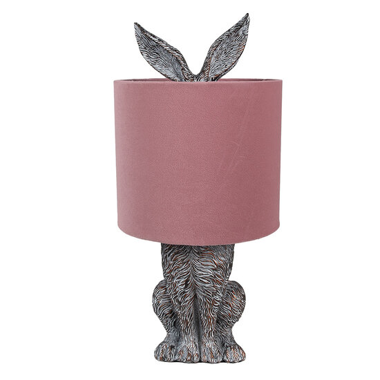 Clayre & Eef | Tafellamp Konijn Bruin Roze ø 20x43 cm E27/max 1x60W | 6LMC0099VP
