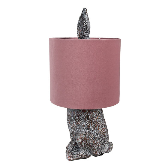 Clayre & Eef | Tafellamp Konijn Bruin Roze ø 20x43 cm E27/max 1x60W | 6LMC0099VP
