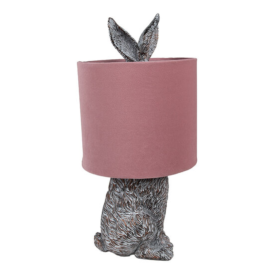 Clayre & Eef | Tafellamp Konijn Bruin Roze ø 20x43 cm E27/max 1x60W | 6LMC0099VP