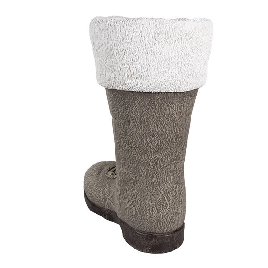 Clayre & Eef | Kerstdecoratie Laars Grijs 37x23x43 cm | 6MG0047