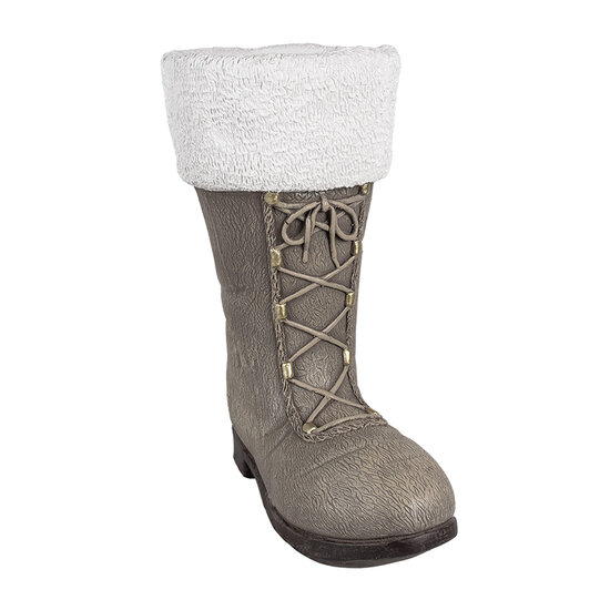 Clayre & Eef | Kerstdecoratie Laars Grijs 37x23x43 cm | 6MG0047