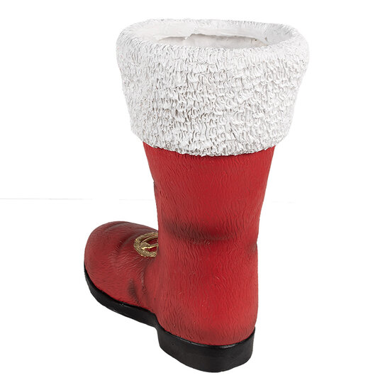 Clayre & Eef | Kerstdecoratie Laars Rood Wit 32x19x36 cm | 6MG0048