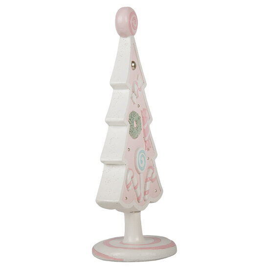 Clayre & Eef | Decoratie Kerstboom Roze 12x9x25 cm | 6PR4219