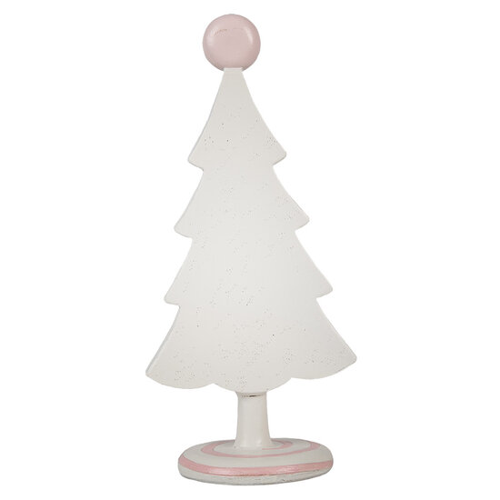 Clayre & Eef | Decoratie Kerstboom Roze 12x9x25 cm | 6PR4219