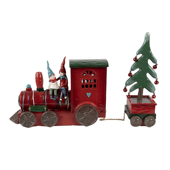 Clayre & Eef | Decoratie Trein met LED Rood Groen 30x7x21 cm / 2xAAA | 6PR4239