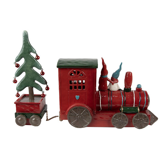 Clayre & Eef | Decoratie Trein met LED Rood Groen 30x7x21 cm / 2xAAA | 6PR4239