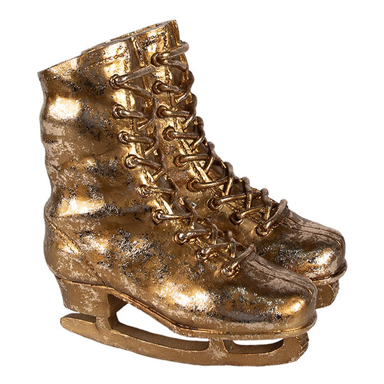 Clayre & Eef | Decoratie Schaatsen Goudkleurig 15x12x17 cm | 6PR4280