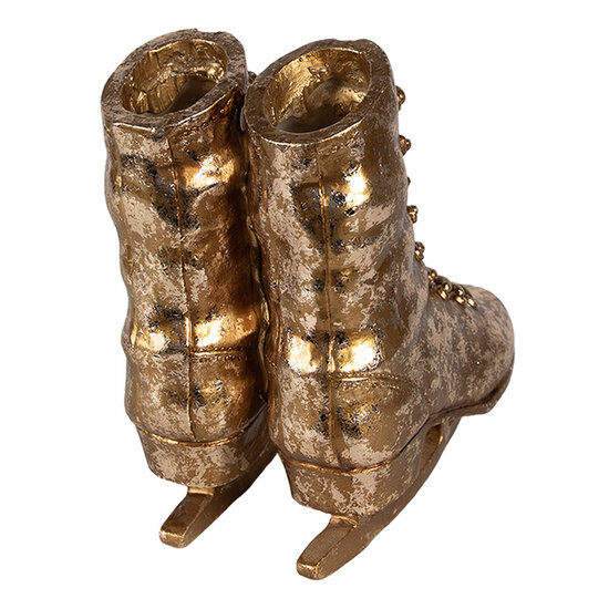 Clayre & Eef | Decoratie Schaatsen Goudkleurig 15x12x17 cm | 6PR4280