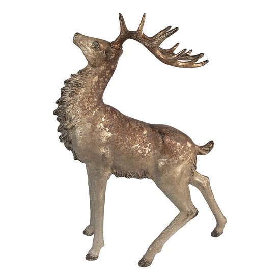 Clayre & Eef | Decoratie Hert Bruin Goudkleurig 33x16x42 cm | 6PR4294