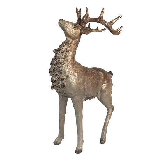 Clayre & Eef | Decoratie Hert Bruin Goudkleurig 33x16x42 cm | 6PR4294