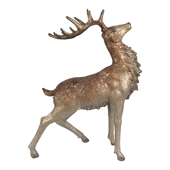 Clayre & Eef | Decoratie Hert Bruin Goudkleurig 33x16x42 cm | 6PR4294