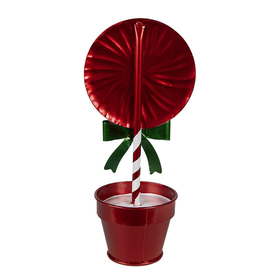 Clayre & Eef | Decoratie Lolly Rood Wit 12x9x26 cm | 6Y5626