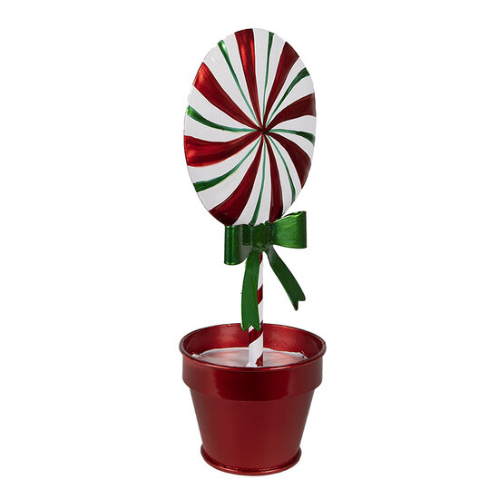 Clayre & Eef | Decoratie Lolly Rood Wit 12x9x26 cm | 6Y5626