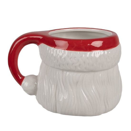 Clayre & Eef | Mok Wit Rood 14x11x9 cm / 400 ml | 6CEMU0154