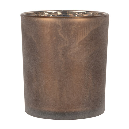 Clayre & Eef | Waxinelichthouder bruin ø 9x10 cm | 6GL4661