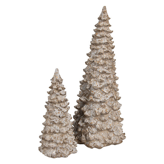 Clayre & Eef | Decoratie Boom Wit Beige 9x9x18 cm | 6PR4289
