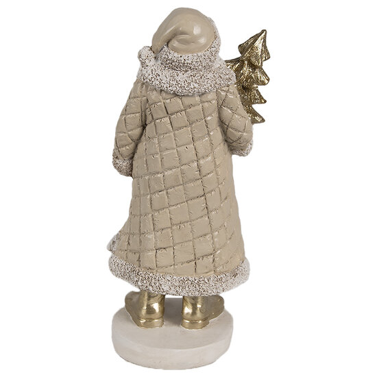 Clayre & Eef | Kerstdecoratie Kerstman Beige Goudkleurig 10x8x21 cm | 6PR4302