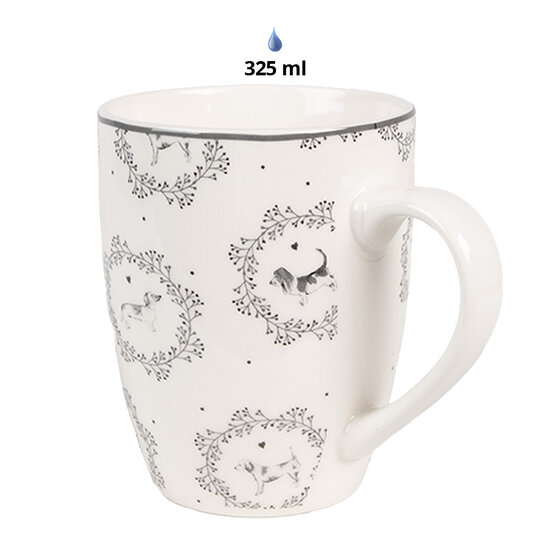 Clayre & Eef | Mok Beige Grijs 12x8x10 cm / 325 ml | LGDMU