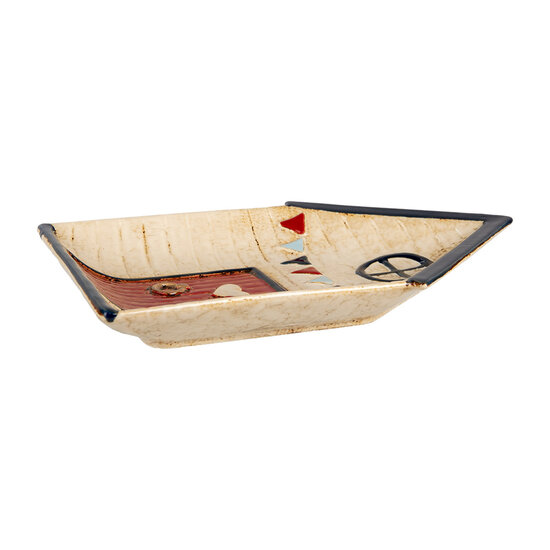 Clayre & Eef | Dinerbord Beige Blauw 27x18x3 cm | 6CE1866