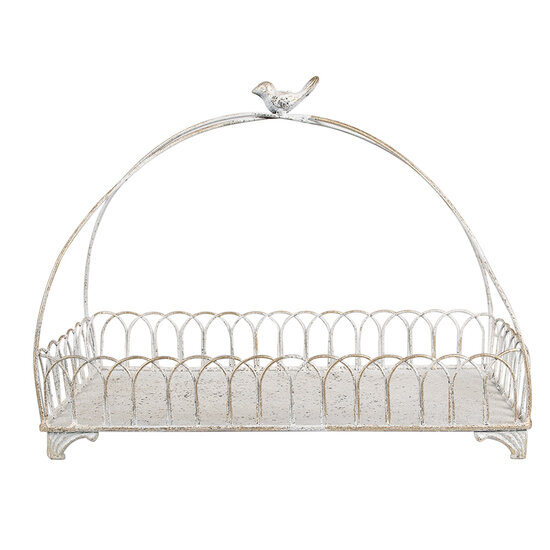 Clayre & Eef | Manden (set van 2) Wit Goudkleurig 39x20x30 / 30x15x22 cm | 6Y5673