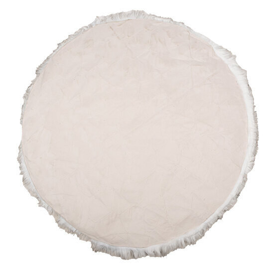 Clayre & Eef | Vloerkleed Wit Grijs ø 100x3 cm | KT080.067