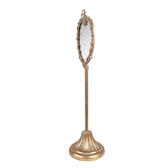 Clayre & Eef | Decoratie Staande Spiegel Goudkleurig 14x11x43 cm | 62S305