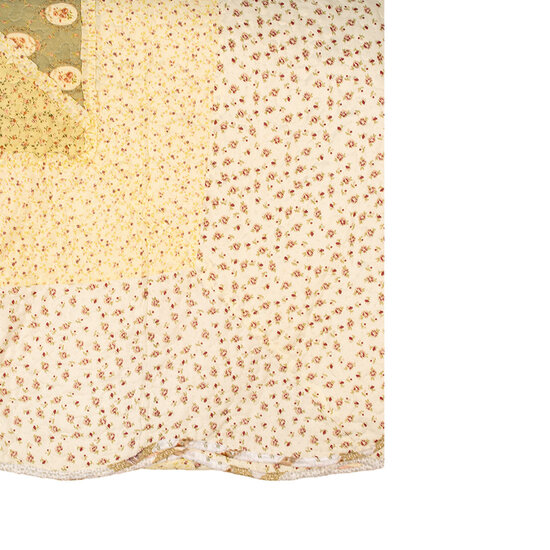 Clayre & Eef | Bedsprei Groen Beige 230x250 cm / 2x kussensloop 50x70 cm | Q200.061