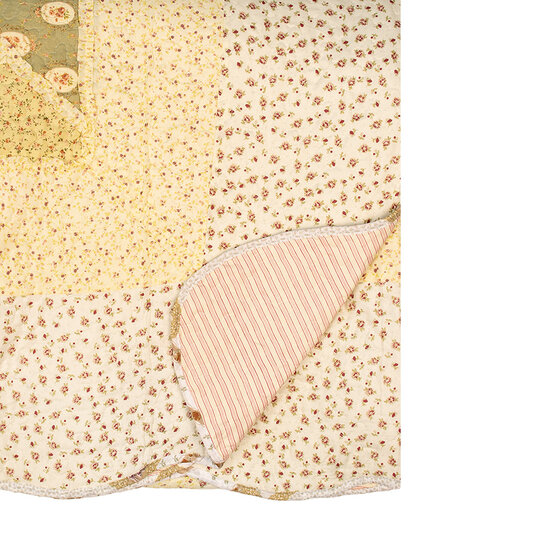 Clayre & Eef | Bedsprei Groen Beige 230x250 cm / 2x kussensloop 50x70 cm | Q200.061