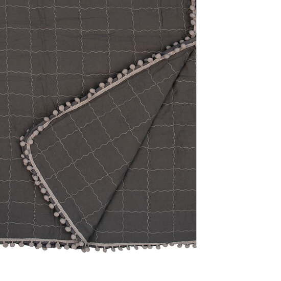 Clayre & Eef | Bedsprei Grijs 220x240 cm / 2x kussensloop 50x70 cm | Q209.061