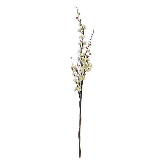 Clayre & Eef | Decoratie tak met bloemen Wit 7x7x115 cm | 5PL0110W
