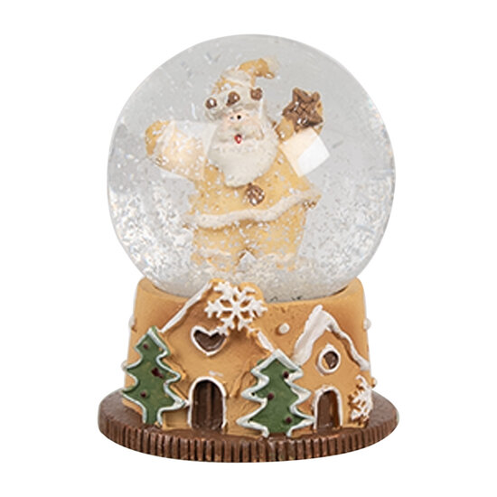 Clayre & Eef | Sneeuwbol Kerstman Bruin Wit ø 5x6 cm | 65764