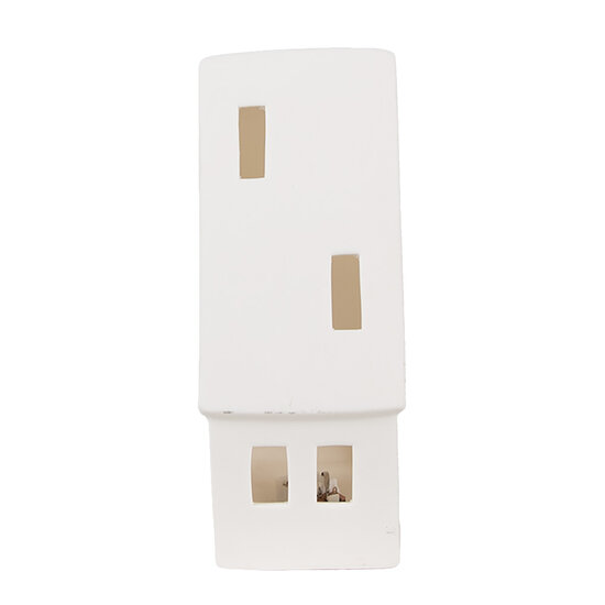 Clayre &amp; Eef   | Decoratie Huisje met LED Wit 9x6x15 cm | 6CE1794
