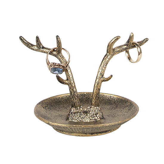 Clayre & Eef | Decoratief Schaaltje Goudkleurig 11x9x8 cm | 6Y5662