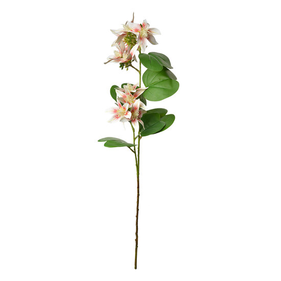Clayre & Eef | Decoratie tak met bloemen Wit Groen 18x10x80 cm | 5PL0116W