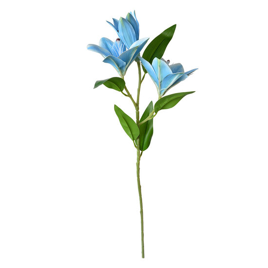 Clayre & Eef | Decoratie tak met bloemen Blauw Groen 17x12x71 cm | 5PL0119BL
