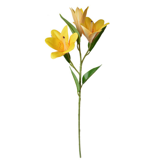 Clayre & Eef | Decoratie tak met bloemen Geel Groen 17x12x71 cm | 5PL0119Y