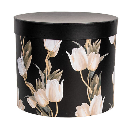 Clayre & Eef | Opbergdoos (3) Zwart ø 24x21 / ø 22x20/ ø 19x8 cm | 66023