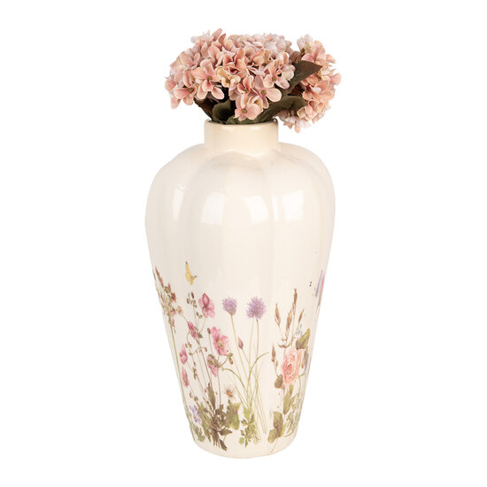 Clayre & Eef | Vaas Beige Roze ø 24x40 cm | 6CE1938L