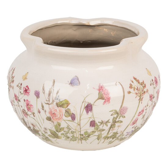 Clayre & Eef | Bloempot Binnen Beige Roze ø 23x16 cm | 6CE1944L