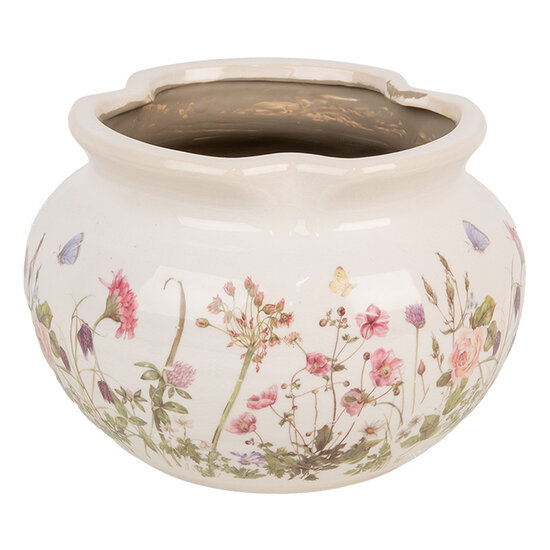Clayre & Eef | Bloempot Binnen Beige Roze ø 23x16 cm | 6CE1944L