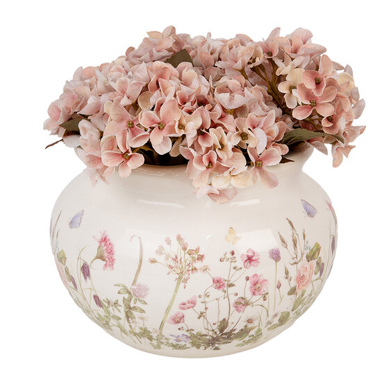 Clayre & Eef | Bloempot Binnen Beige Roze ø 23x16 cm | 6CE1944L