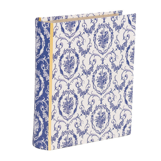 Clayre & Eef | Doos in boekvorm Wit Blauw 17x14x5 cm | 66016