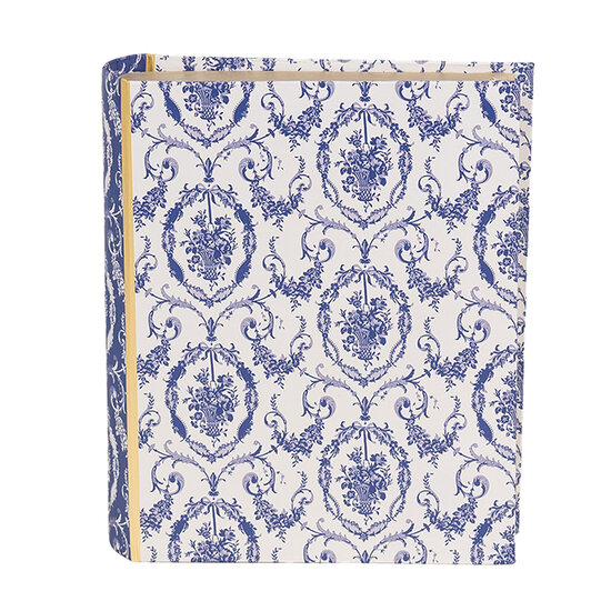 Clayre & Eef | Doos in boekvorm Wit Blauw 17x14x5 cm | 66016