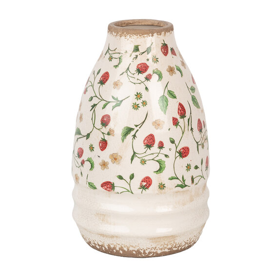 Clayre & Eef | Vaas Beige Rood ø 21x32 cm | 6CE1946M