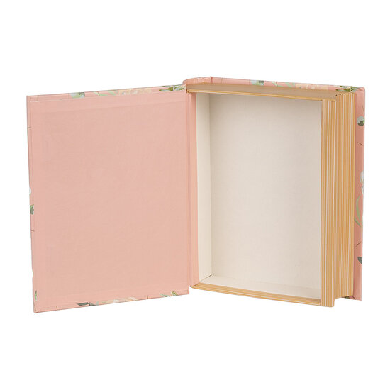 Clayre & Eef | Doos in boekvorm Roze Groen 17x14x5 cm | 66018