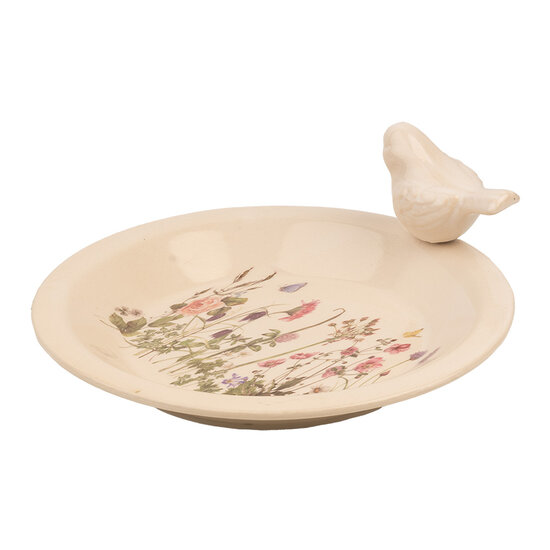 Clayre & Eef | Vogelvoederbak Beige Roze ø 26x10 cm | 6CE1948L